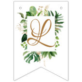 Bannière À Fanions Décor Mariage Feuille tropical vert (Deuxième drapeau)