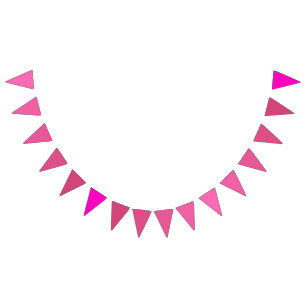 Bannière À Fanions Dégradé de Paradis Tropical Rose Chaud à Fuchsia