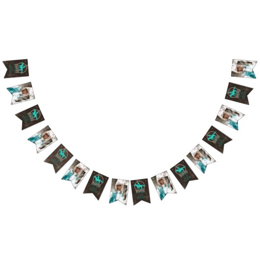 Bannière À Fanions Dernière Marche Turquoise Lumineuse Pour La Mariée (Tout)