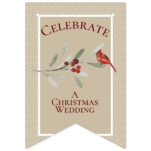 Bannière À Fanions Des hivers simples avec cardinal | Célébrer l'amou (Premier drapeau)