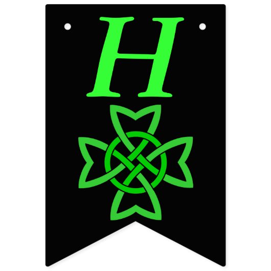 Bannière À Fanions Design de noeud Celtique irlandais vert brillant s (Premier drapeau)
