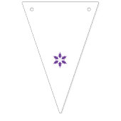 Bannière À Fanions Dessin de mandala floral stylisé violet sur un fon (Troisième drapeau)