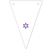 Bannière À Fanions Dessin de mandala floral stylisé violet sur un fon (Premier drapeau)