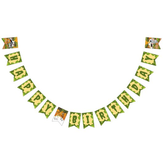 Bannière À Fanions Dessin Safari Jungle Animaux Party Bunting Bannièr (Tout)