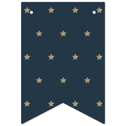 Bannière À Fanions Deux Moon Navy Blue Boy 2e anniversaire (Premier drapeau)