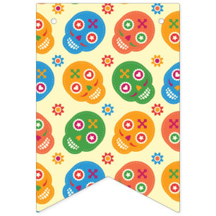 Bannière À Fanions Dia De Los Muertos. Jour des morts. Crânes à suc