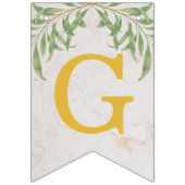 Bannière À Fanions Dieu Béni 6 Lettres Foliage Or Baptême Communion (Premier drapeau)