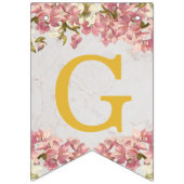 Bannière À Fanions Dieu Béni 6 Lettres Orchidées Roses Baptême Commun (Premier drapeau)