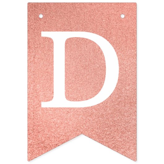 Bannière À Fanions Dieu Béni 6 Lettres Rose Gold Baptême Communion (Troisième drapeau)