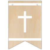 Bannière À Fanions Dieu Béni 7 Lettres Brown Bois Baptême Communion (Premier drapeau)
