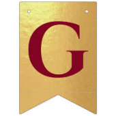 Bannière À Fanions Dieu Nom Béni Or Bourgogne Baptême Communion (Deuxième drapeau)