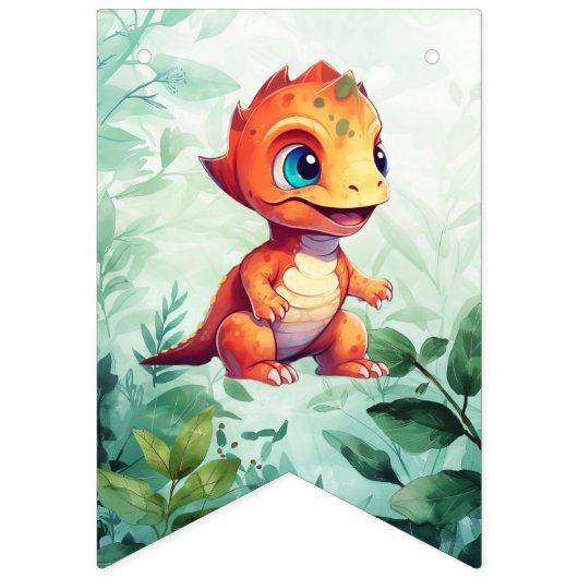 Bannière À Fanions Dino Roar Anniversaire Bash (Premier drapeau)