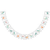 Bannière À Fanions Dinosaur anniversaire amis neutre pastel (Tout)