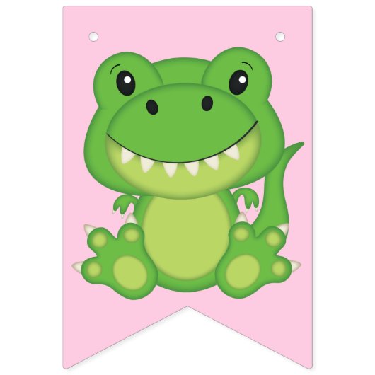 Bannière À Fanions Dinosaur fête d'anniversaire (Premier drapeau)