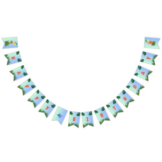 Bannière À Fanions Dinosaur fête d'anniversaire (Tout)