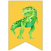 Bannière À Fanions Dinosaur Vert Orange et Bleu Anniversaire (Premier drapeau)