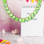 Bannière À Fanions Dinosaure Bleu Vert Soirée Anniversaire de enfant