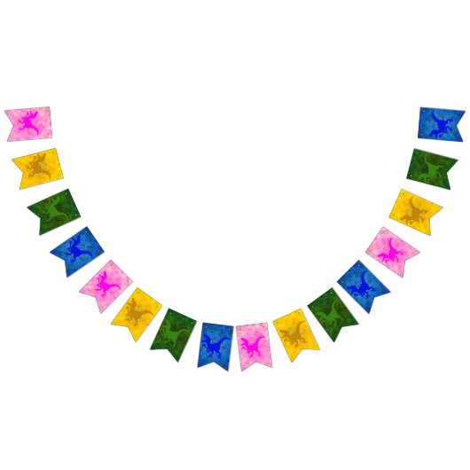 Bannière À Fanions Dinosaure multicolore masqué (Tout)