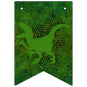 Bannière À Fanions Dinosaure multicolore masqué (Troisième drapeau)