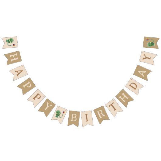 Bannière À Fanions Dinosaure tenant Ballons Anniversaire (Tout)