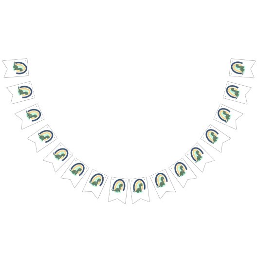 Bannière À Fanions Dinosaure tiré à la main avec Rainbow Birthday Par (Tout)