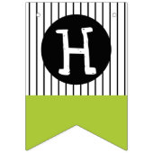 Bannière À Fanions Dinosaure vert Thème estomac et chompe vert noir (Deuxième drapeau)