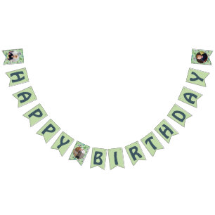 Bannière À Fanions Dinosaures jurassiques verts