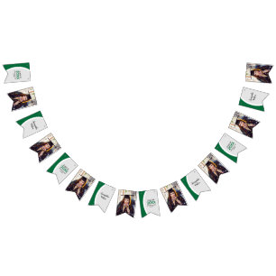 Bannière À Fanions Diplôme de photo de cadre courbé vert