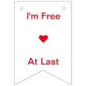 Bannière À Fanions Divorce Party|Libre à Dernier (Premier drapeau)