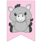 Bannière À Fanions Donkey Anniversaire rose (Premier drapeau)