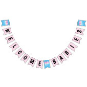 Bannière À Fanions Douche jumelle bébé filles (Tout)