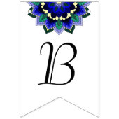 Bannière À Fanions Douche nuptiale. Mandala en bleu foncé (Deuxième drapeau)