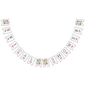 Bannière À Fanions Douche nuptiale rose chaudes fleurs d'aqua mariage (Tout)