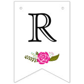 Bannière À Fanions Douche nuptiale rose chaudes fleurs d'aqua mariage (Troisième drapeau)