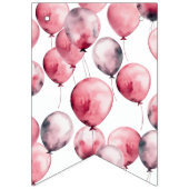 BANNIÈRE À FANIONS DOUCHE SIMPLE MODERNE BÉBÉ FILLE BALLON EN COULEUR (Premier drapeau)