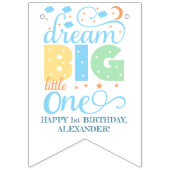 Bannière À Fanions Dream Big Little One Blue Baby Boy 1er anniversair (Troisième drapeau)