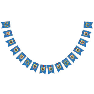 Bannière À Fanions Dreidels pour Hanoukka