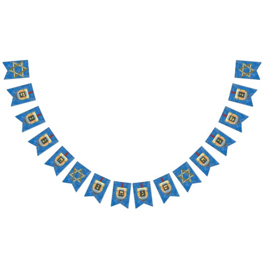 Bannière À Fanions Dreidels pour Hanoukka (Tout)