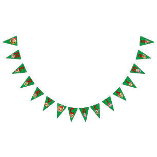 Bannière À Fanions Drôle Animaux Safari Lion Père Noël Costume de Noë