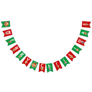 Bannière À Fanions Drôle Animaux Safari Lion Père Noël Costume de Noë