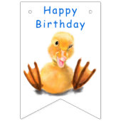 Bannière À Fanions Drôle Canard Joué Wink - Joyeux anniversaire (Premier drapeau)