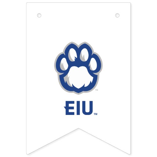 Bannière À Fanions Eastern Illinois Panthers Empreinte de patte & EIU (Premier drapeau)