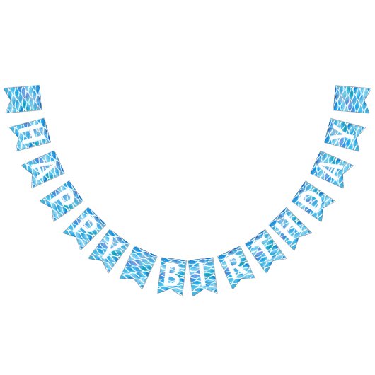 Bannière À Fanions Eau d'été aquarelle Joyeux anniversaire (Tout)