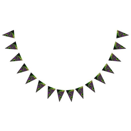 Bannière À Fanions Eclectique Psychédélique Spirale Fractale Art Abst (Tout)