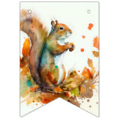 Bannière À Fanions Écureuil d'aquarelle des Vibes d'automne - Anniver (Premier drapeau)