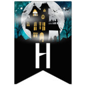 Bannière À Fanions Éffrayant Haunted House Halloween Parti (Deuxième drapeau)