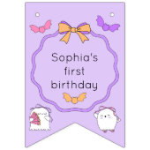 Bannière À Fanions Éffrayant Un Fantôme Halloween Anniversaire (Premier drapeau)