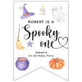 Bannière À Fanions Éffrayant Un Halloween Premier anniversaire (Deuxième drapeau)