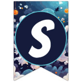 Bannière À Fanions Éffrayant un mignon Halloween Anniversaire (Troisième drapeau)