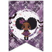 Bannière À Fanions Éffrayante gothique fille afro-puff Joyeux anniver (Premier drapeau)